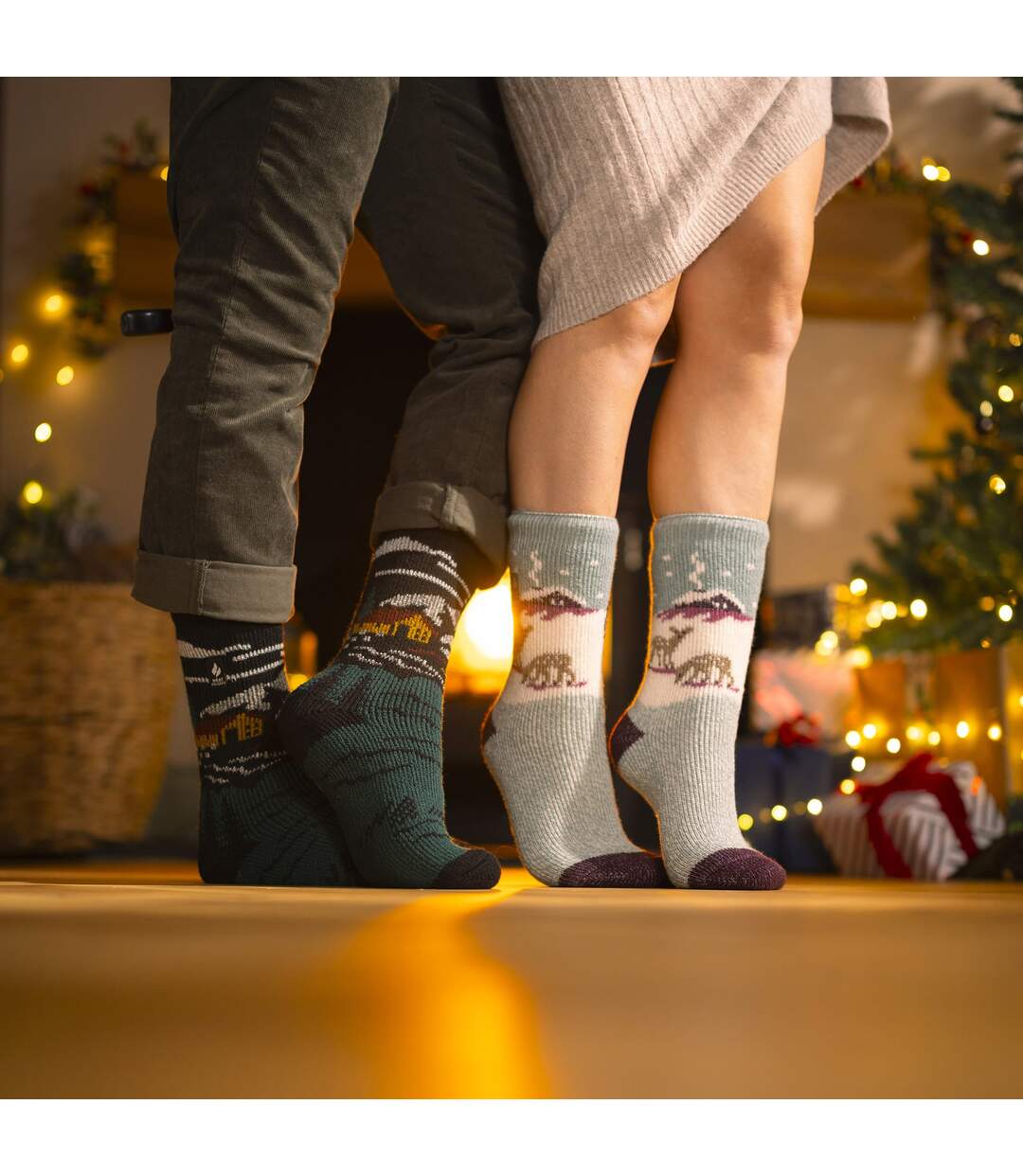 Heat Holders - Chaussettes thermiques originales Jacquard Dames | Paysage Fauve-4