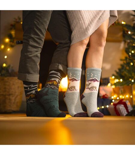 Heat Holders - Chaussettes thermiques originales Jacquard Dames | Paysage Fauve