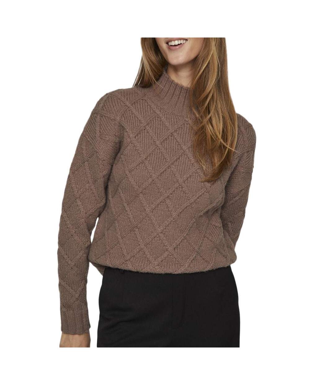 Pull Marron Femme Vila Vituli - XL-1