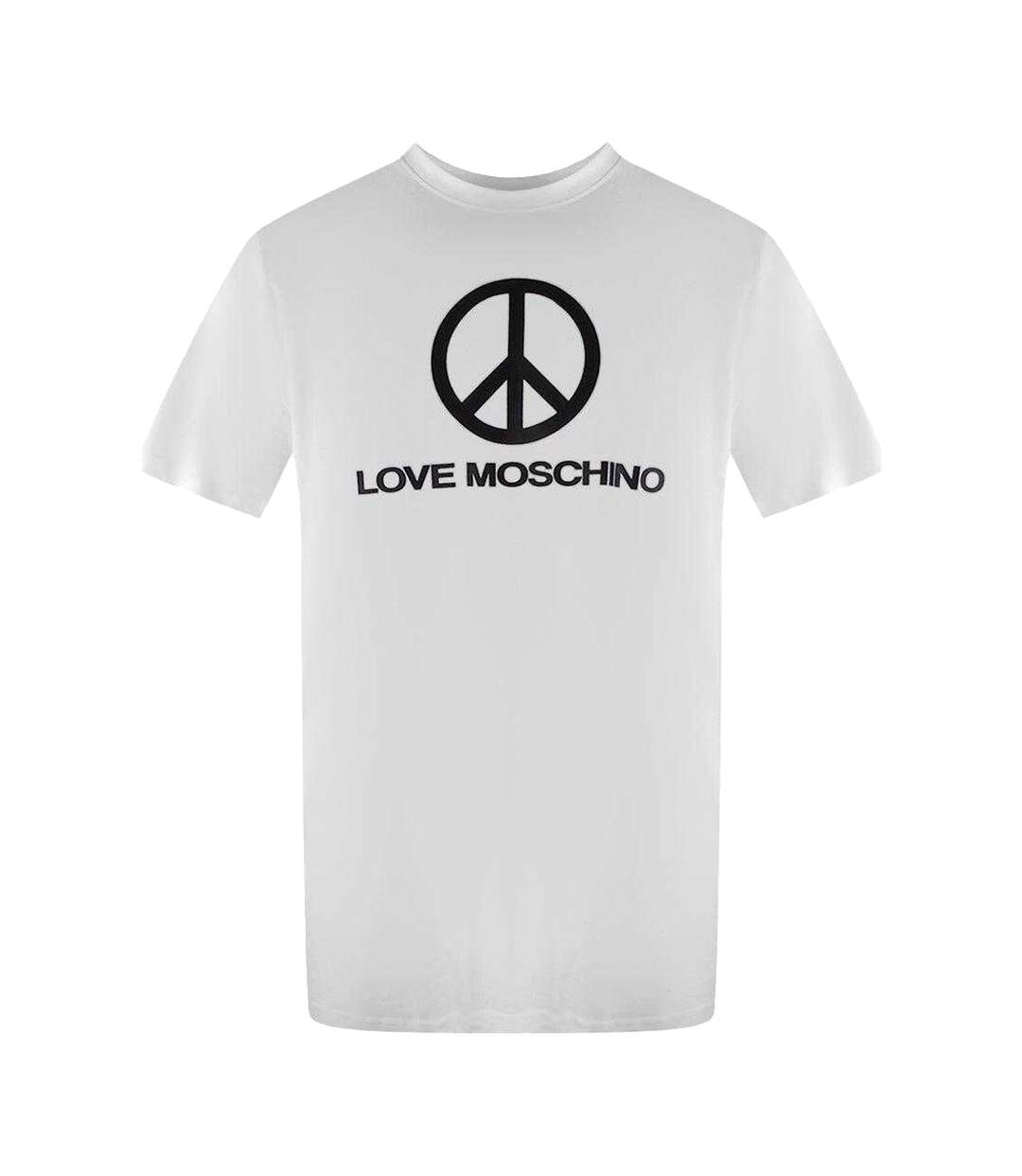 Mens Peace Symbol T-shirt White Love Moschino-1