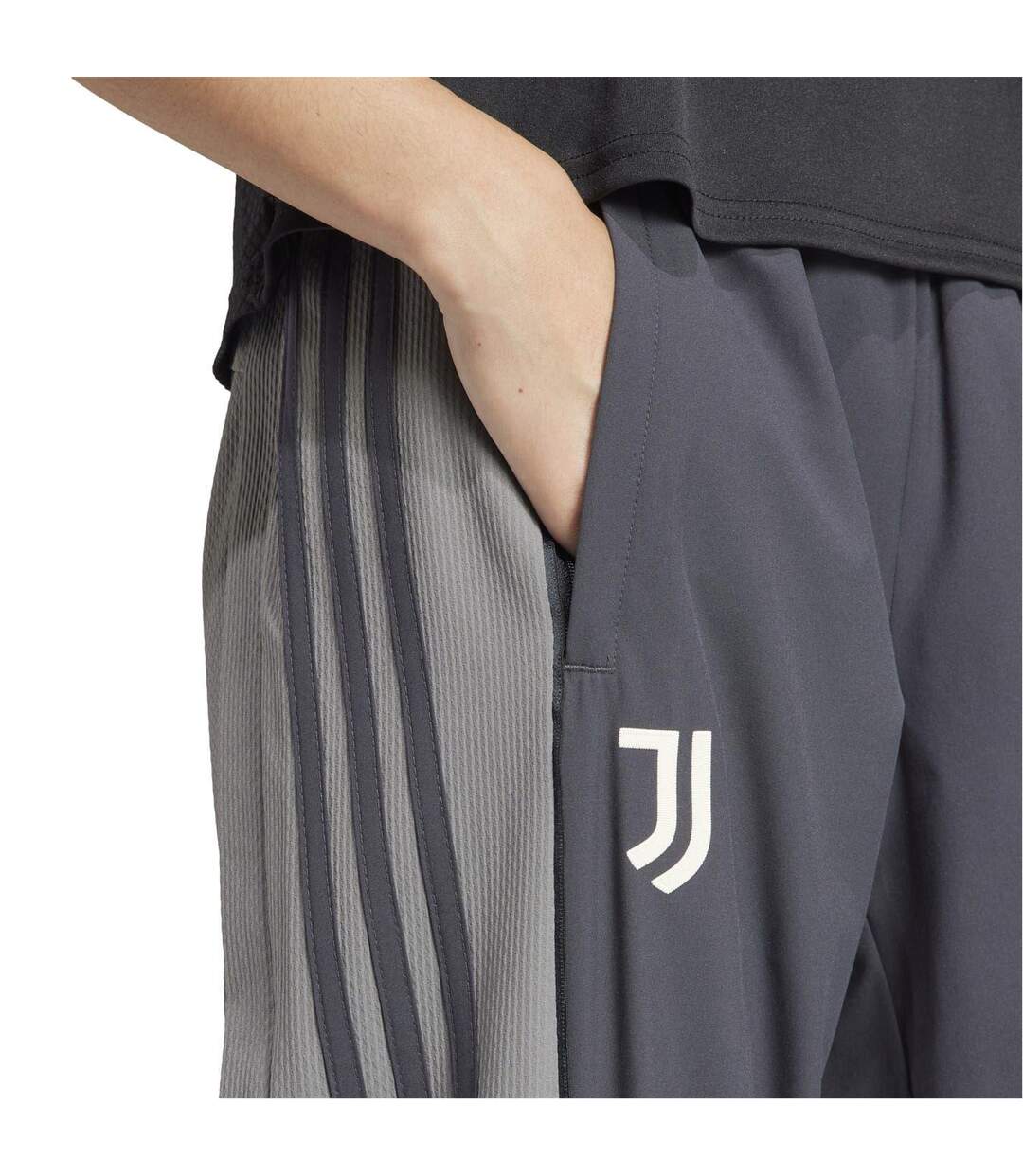 Womens/ladies Juventus Fc Tapered Tracksuit Bottoms Carbon Adidas-4