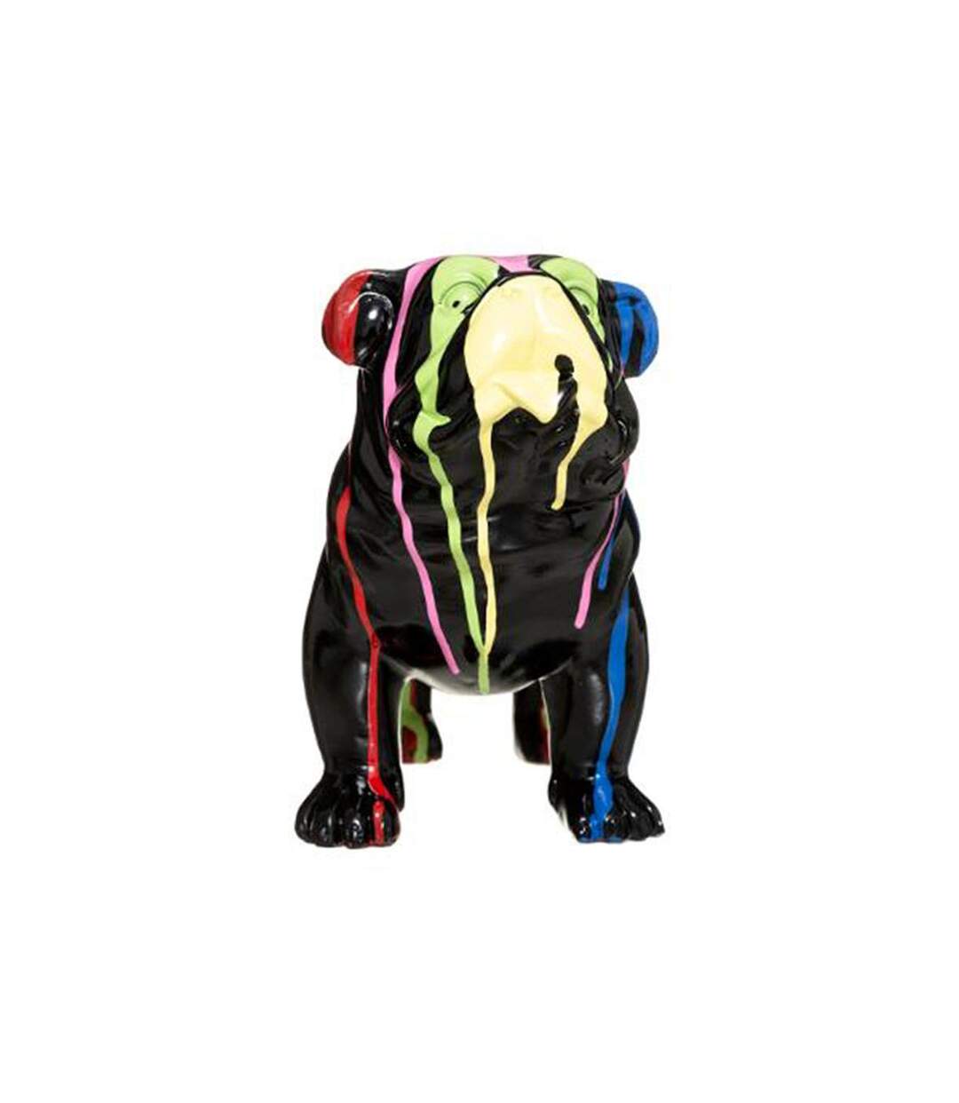 Statuette Déco Chien Peint 25cm Noir-2