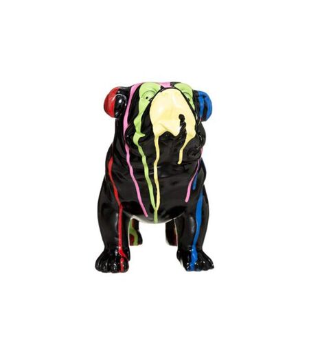 Statuette Déco Chien Peint 25cm Noir