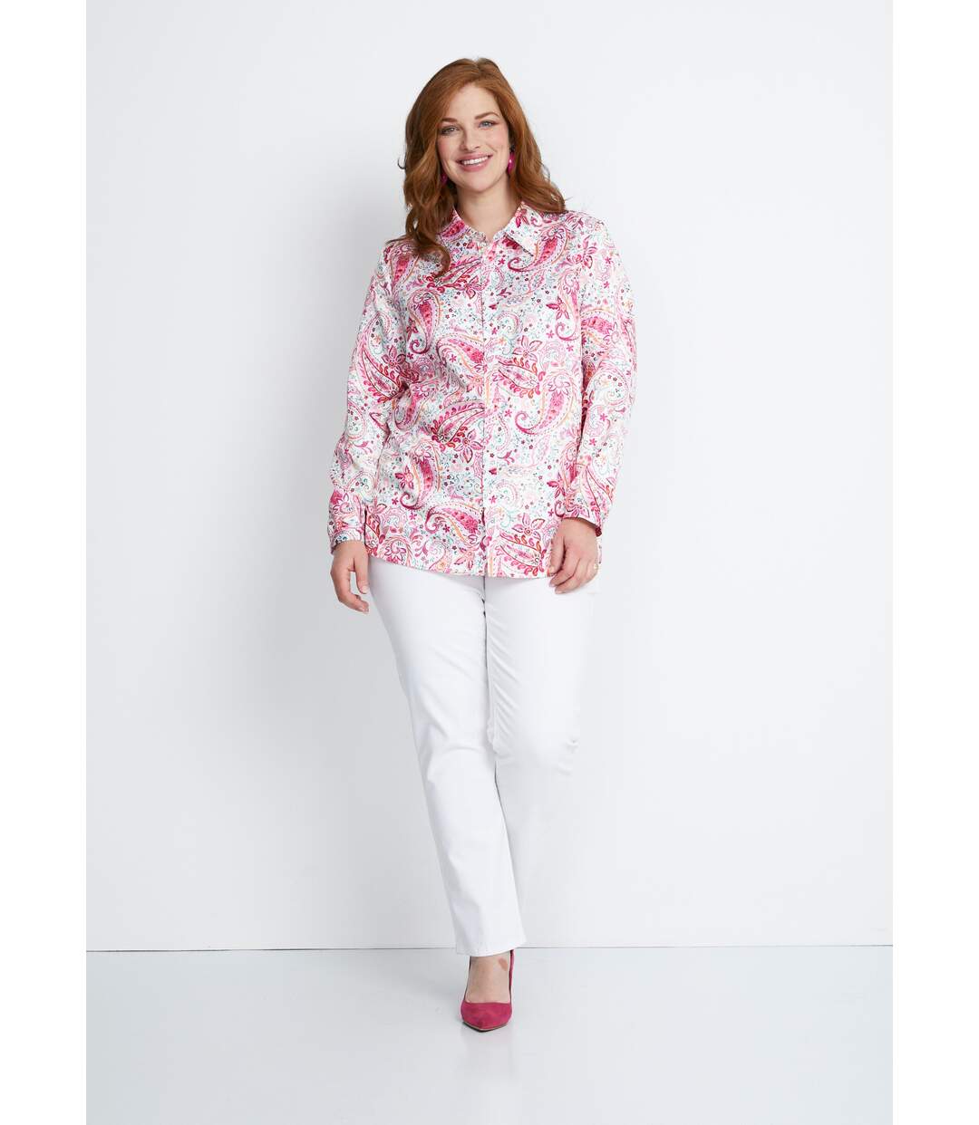 Chemisier long droit boutonné en satin-4