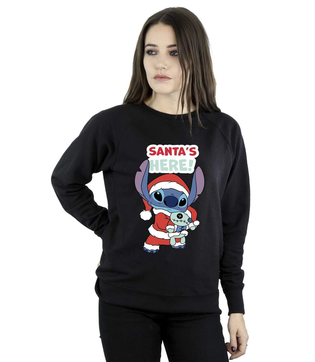 Disney Sweat-shirt Womens/Ladies Lilo & Stitch Santa's Here (Noir) - UTBI23058-2