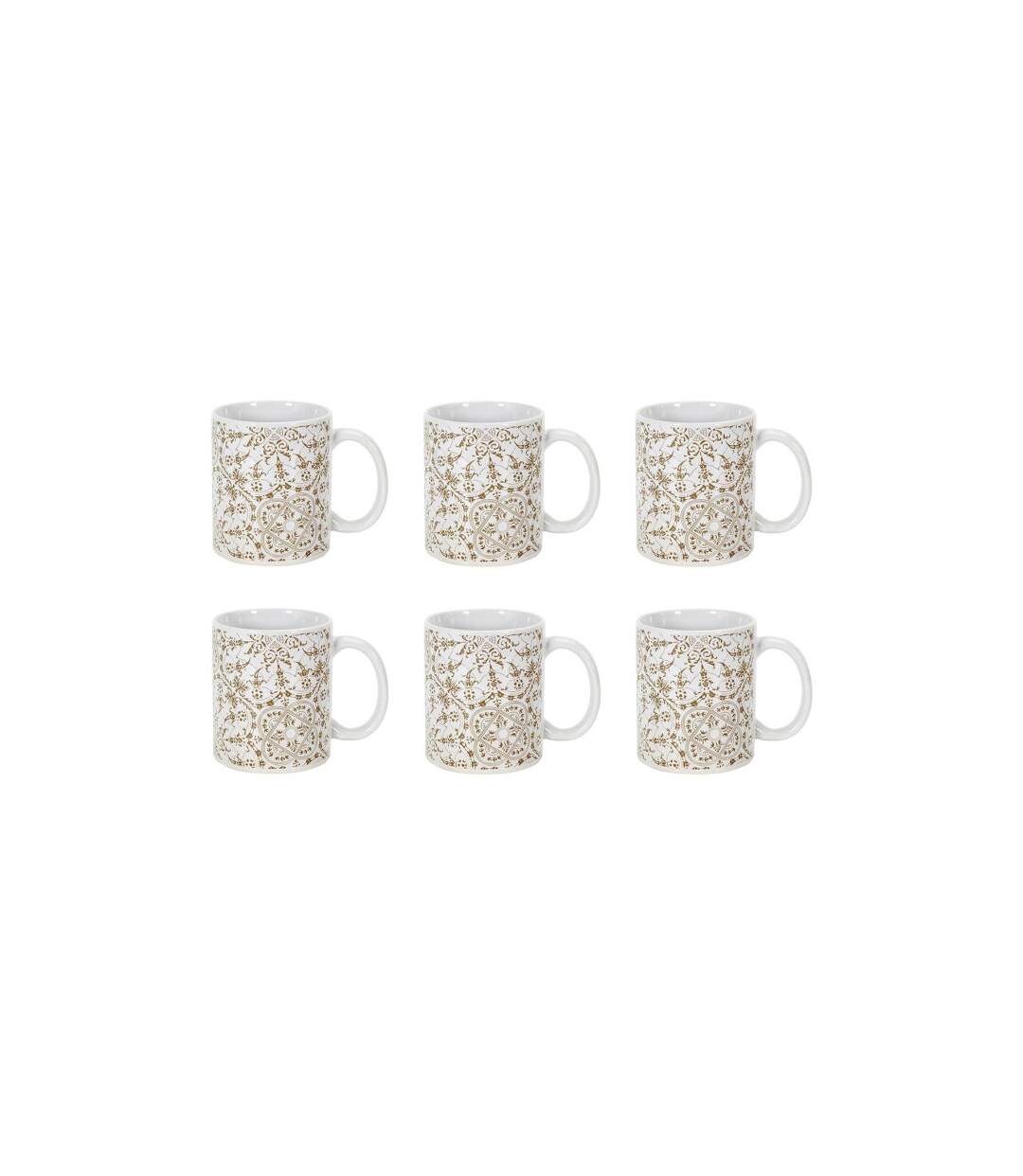 Lot de 6 Mugs en Céramique Faience 30cl Blanc-1