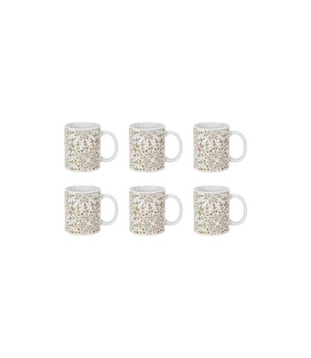 Lot de 6 Mugs en Céramique Faience 30cl Blanc
