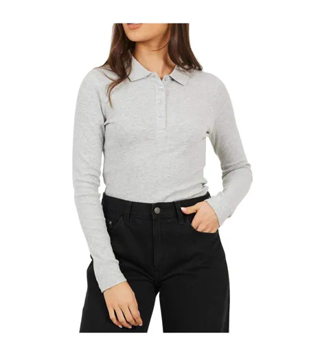Polo Femme Gris Chiné Brave Soul
