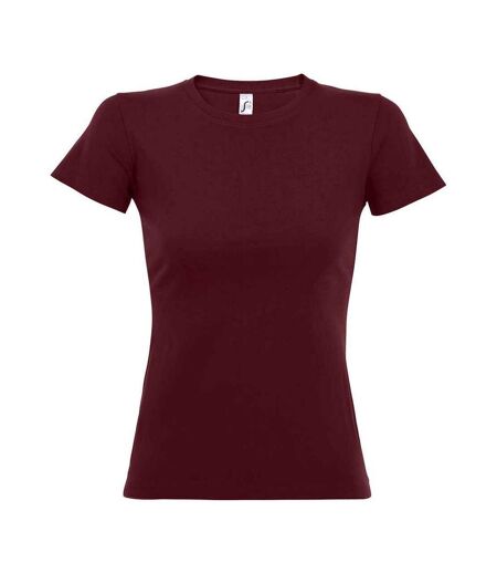 T-shirt Imperial Femme Bordeaux SOLS