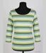 MAYFLOWER DIXIE2 - Tee-shirt manches 3/4 en coton rib : rayures blanc, aqua, kaki et vert-3
