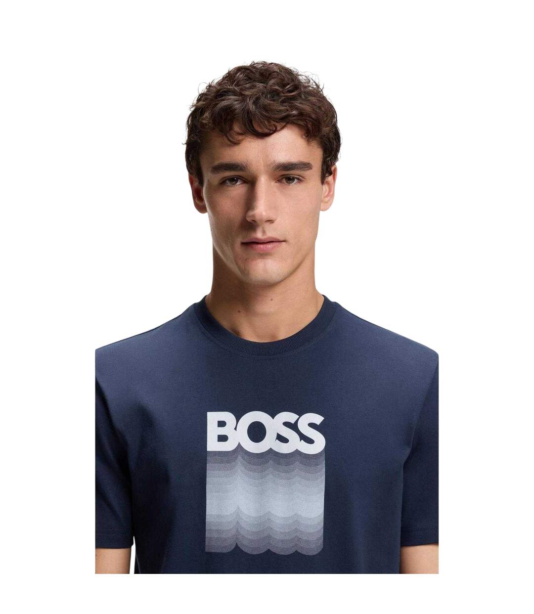 Mens Insignia Logo T-shirt Open Blue Boss-4