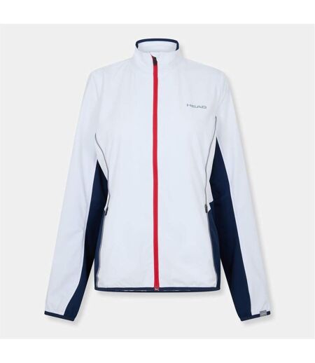 Womens/ladies Club Logo Full Zip Track Jacket White Red Head