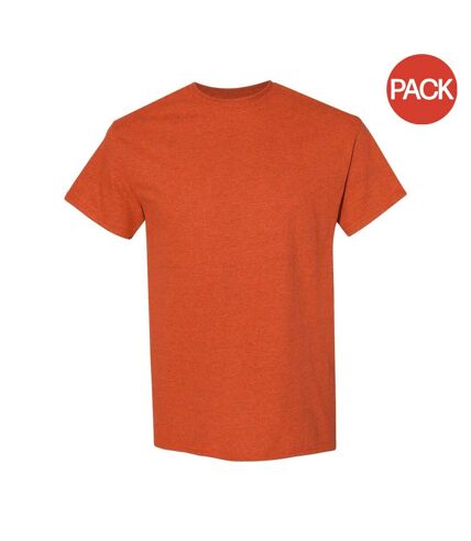 Lot de 5  t-shirts manches courtes hommes orange chiné Gildan