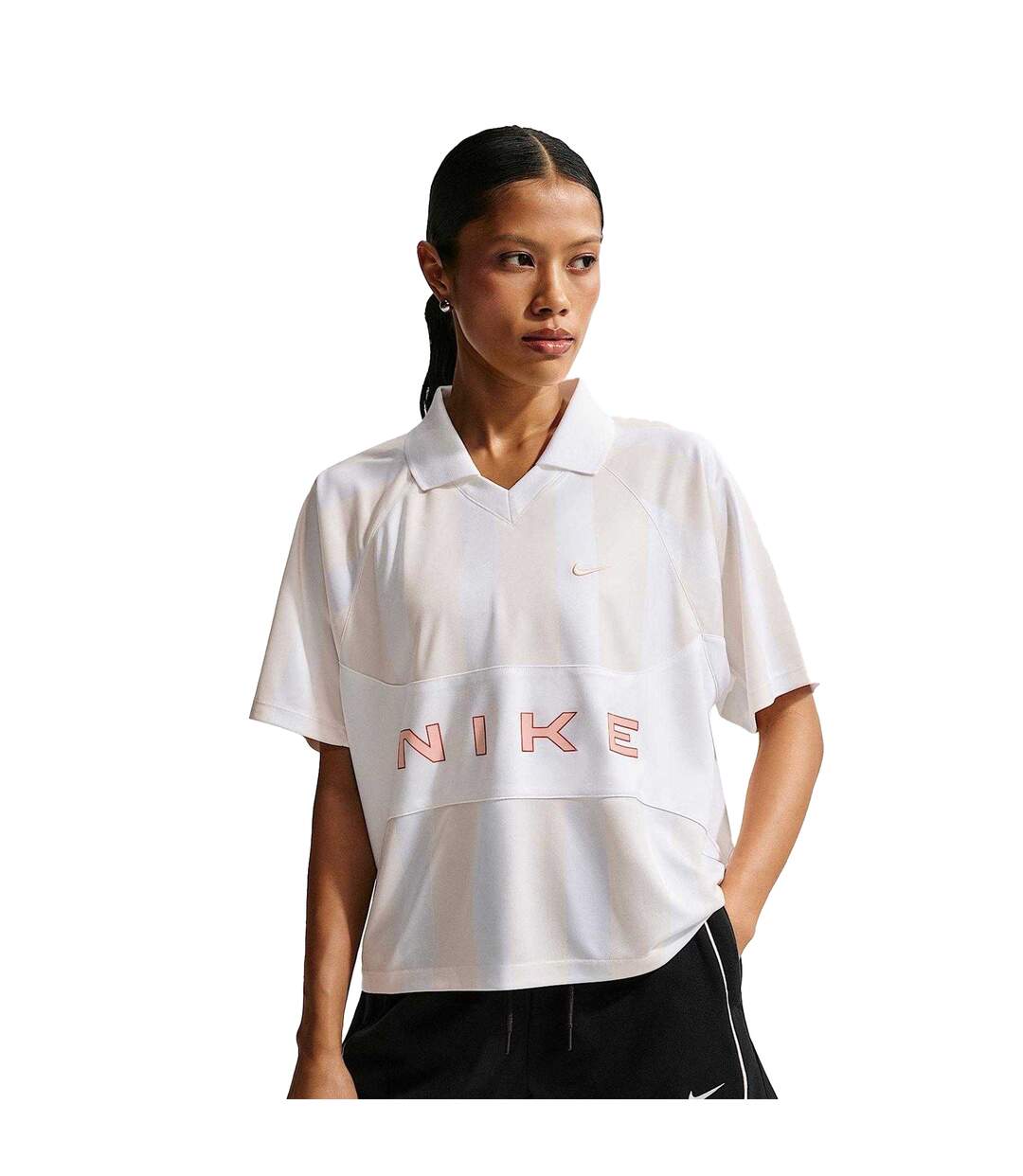 Haut Court Femme Blanc Cassé Blanc Nike-2