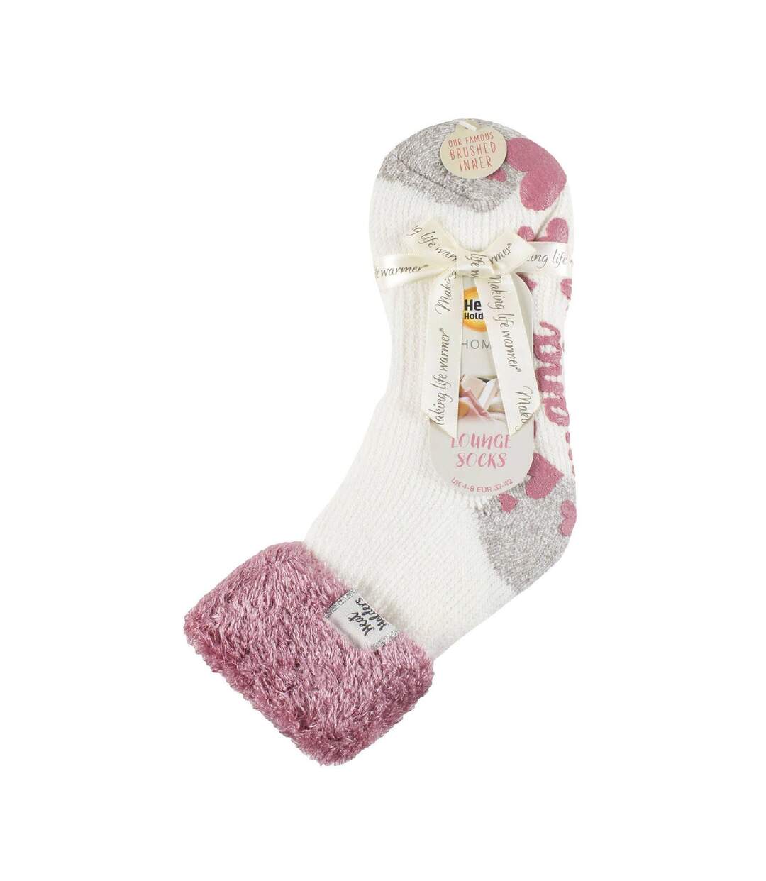 Heat Holders - 1 paire chaussettes antidérapantes de lit femme duveteux hiver-2