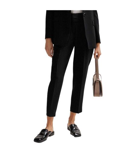 Womens/ladies Tapia Belted Regular Trousers Black Boss