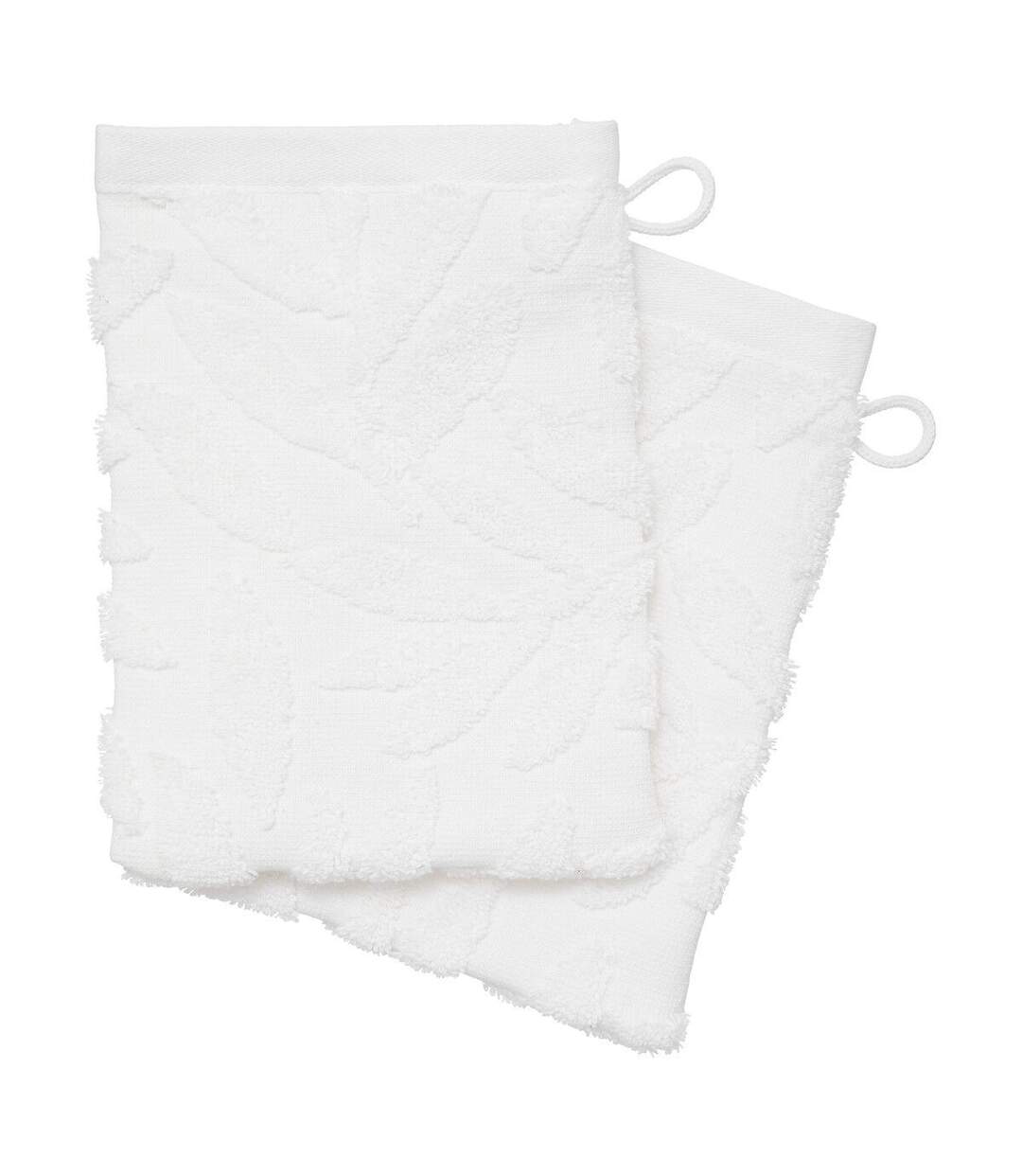 Lot de 2 Gants de Toilette Tencel 15x21cm Blanc-1