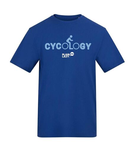 Mens Cycology Printed T-shirt Blue Plain Lazy