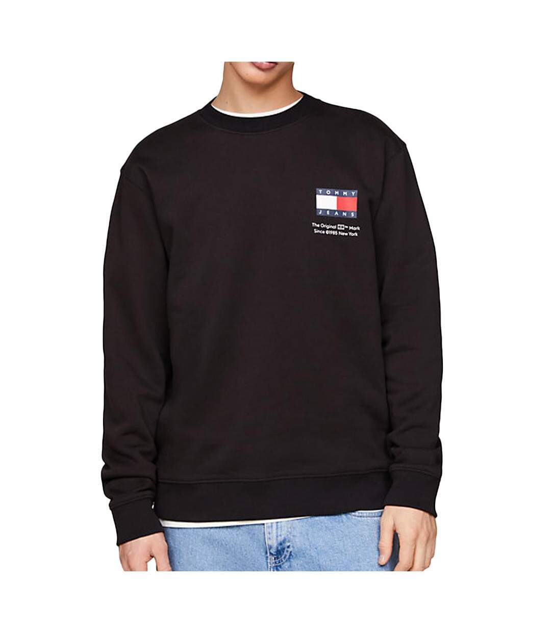 Sweat noir homme tommy hilfiger reg essential - m-1
