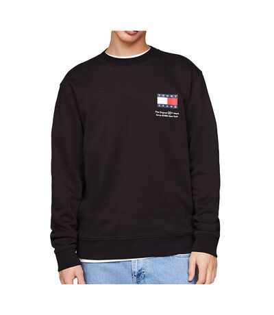Sweat noir homme tommy hilfiger reg essential - m