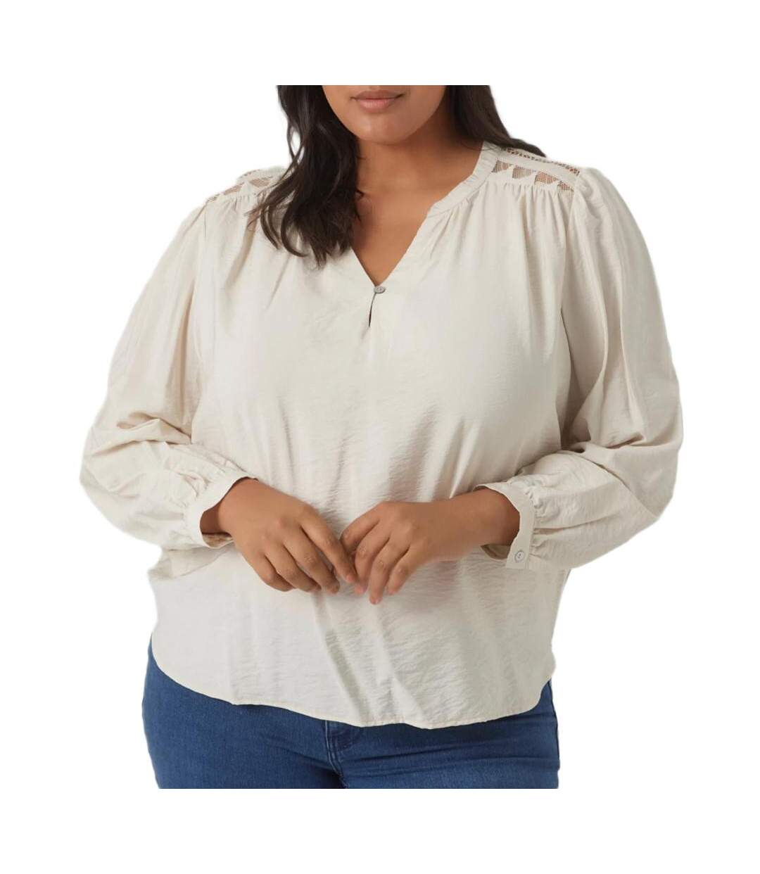 Blouse Beige Femme Vero Moda Curve Ayoe - 42-1