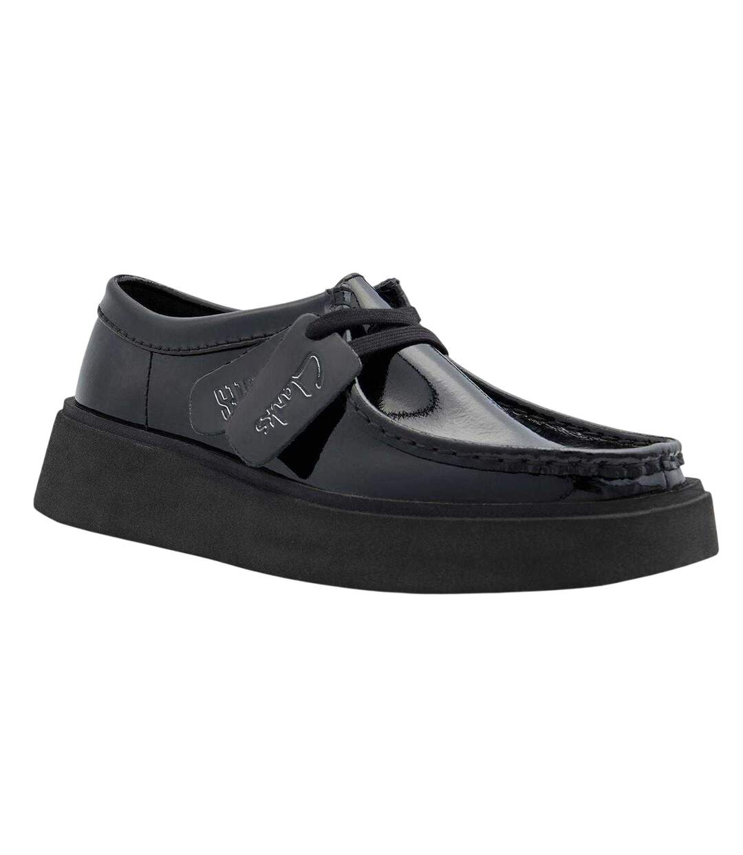 Womens/ladies Torview Suede Shoes Black Patent Clarks-4