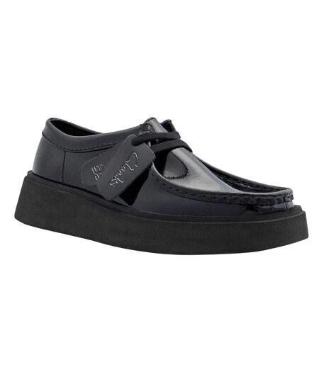 Womens/ladies Torview Suede Shoes Black Patent Clarks