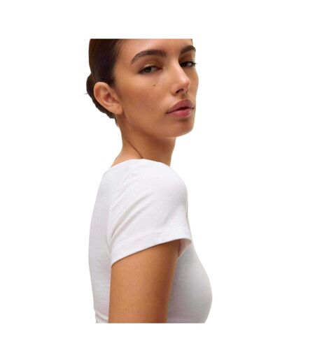 T-shirt Motif/style Uni Femme Blanc Vif Vero Moda