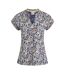 Womens/ladies alia printed jersey top navy Weird Fish-1