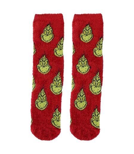Ladies Novelty Grinch Socks | Funny Red Grinch Design Christmas Socks