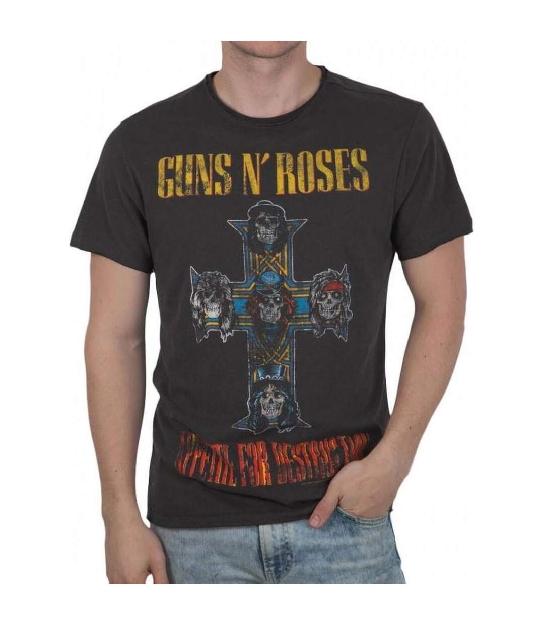 T-shirt Appetite For Destruction Adulte Anthracite Amplified-1