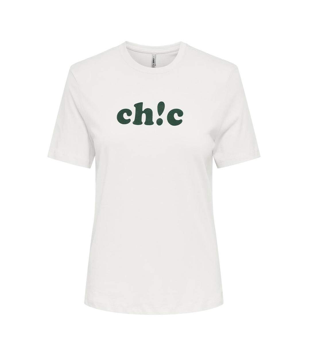 T-Shirt blanc femme only lola-1