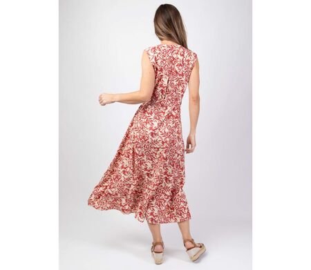 Robe longue féminine LEANA motif ethnique baroque Coton Du Monde