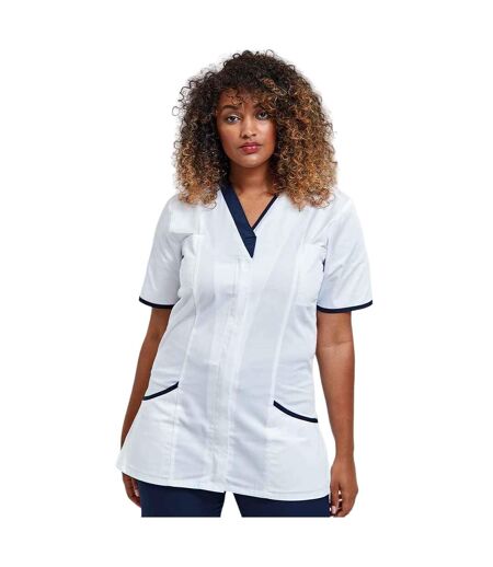 Tunique médicale daisy femme blanc / bleu marine Premier