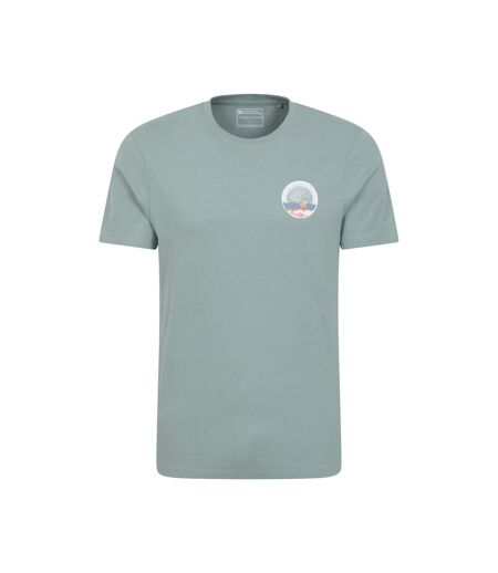 Mens Padstow Printed Organic T-shirt Pale Green Mountain Warehouse
