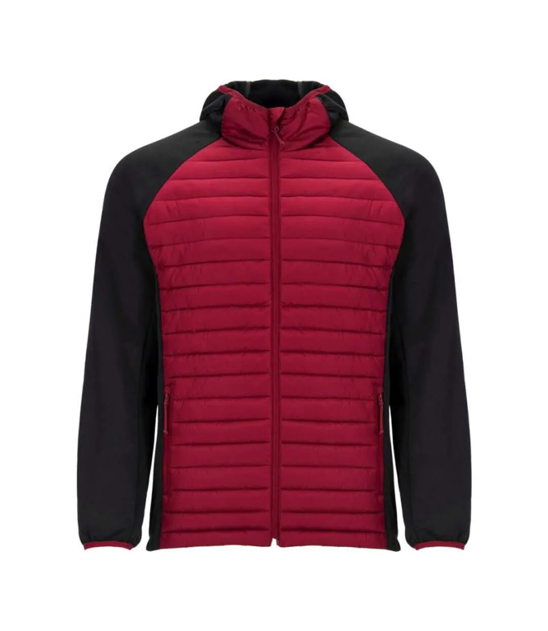 Unisex Adult Minsk Insulated Padded Jacket Black Red Roly-1