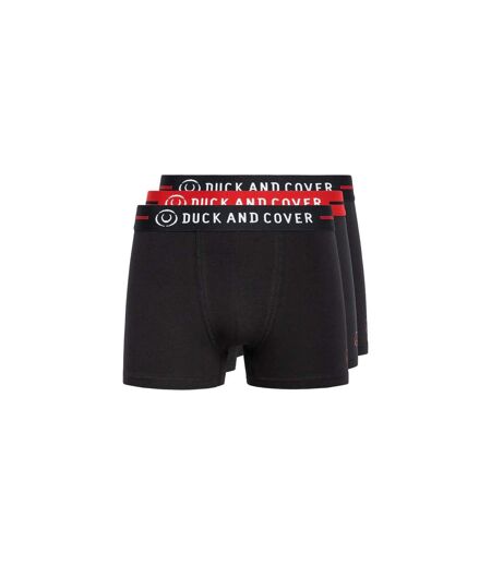 Duck and Cover Mens Scorla Boxer Shorts (Pack of 3) (Olive/Red/Black)
