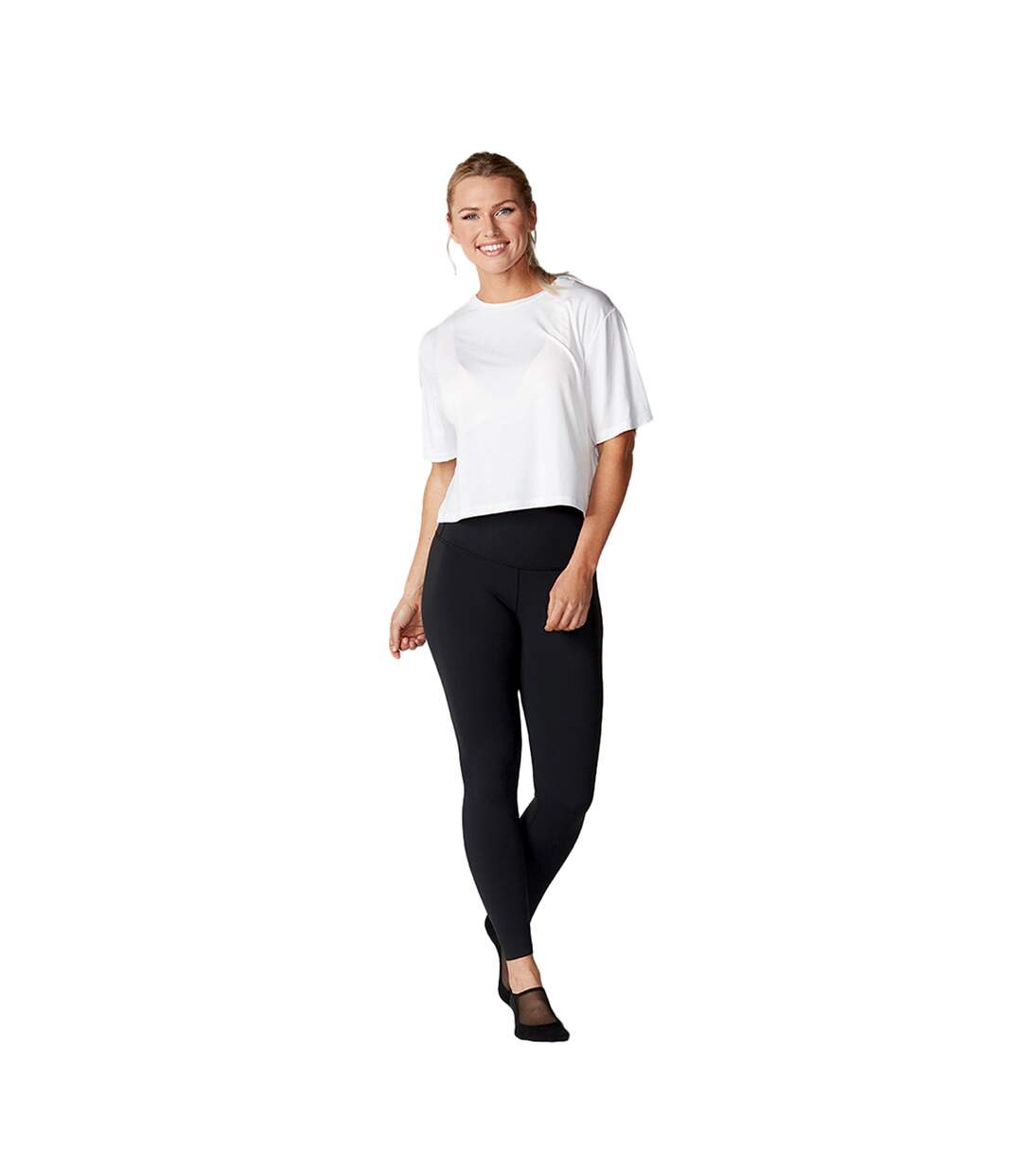 Haut court femme blanc Tavi Noir-4