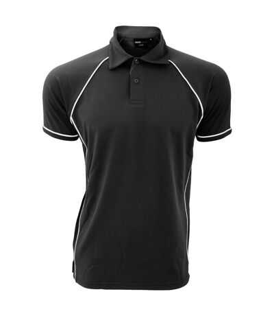 Finden & Hales Mens Piped Performance Sports Polo Shirt (Black/White) - UTRW427