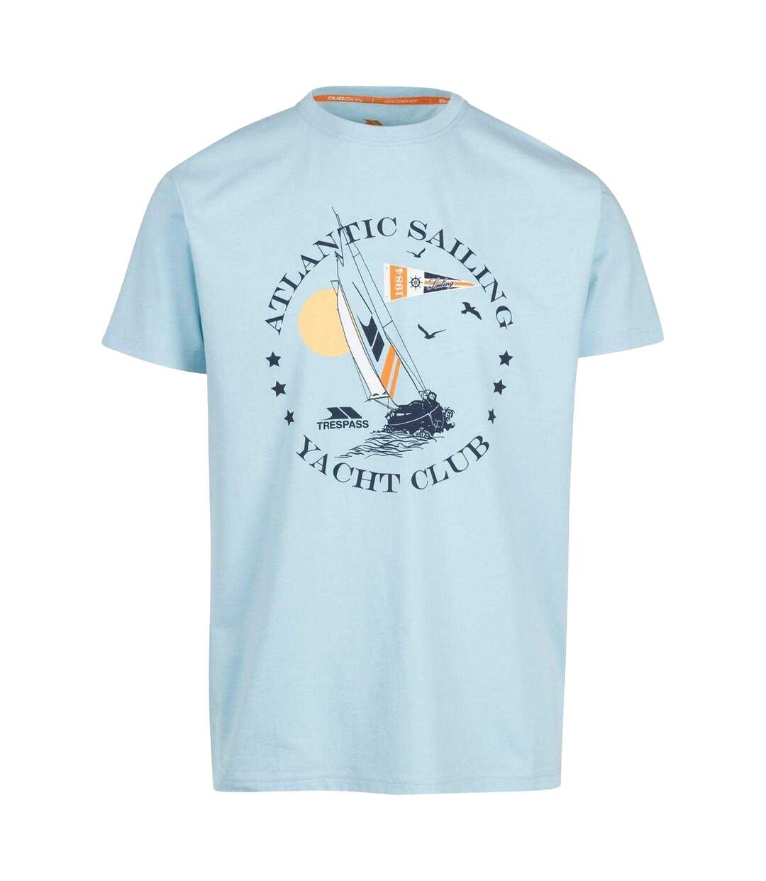 T-shirt Manches Courtes Motif/style Lettrage Cedarf Homme Bleu Clair Imprimé Trespass-1