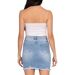 Jupe en denim pour femme - Style décontracté - Coupe droite et courte - Jean clair tendance-2
