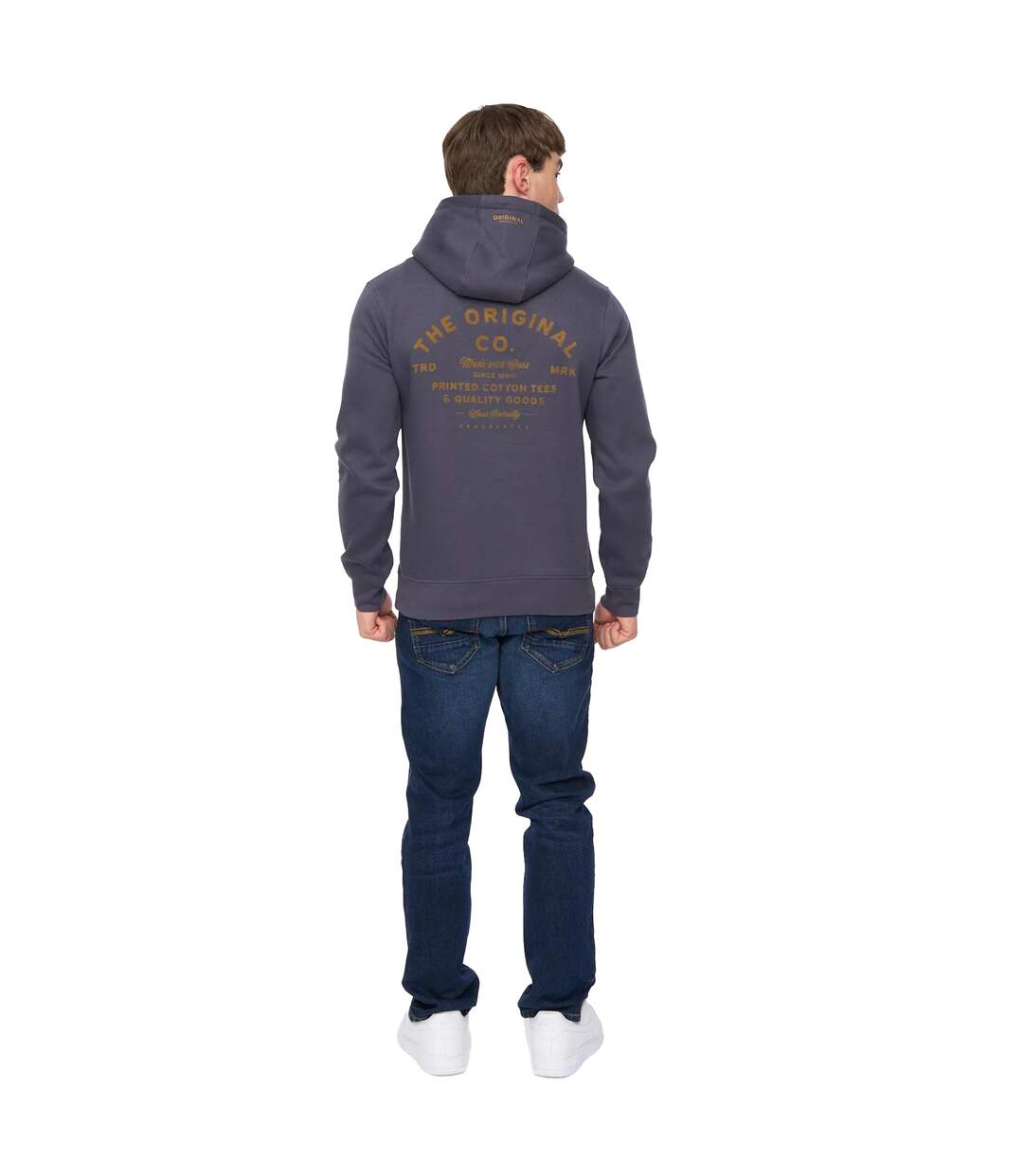 Mens Shoptown Hoodie Navy Crosshatch-4