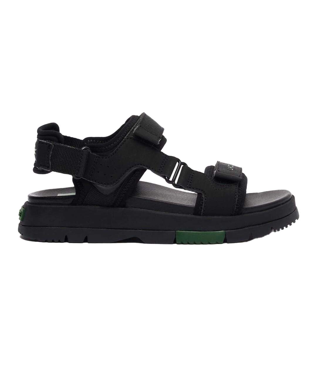 Womens/ladies suruga premium sandals black/green Lacoste-2
