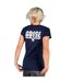 Womens/ladies Goose Back Print Fitted T-shirt Blue Top Gun-4