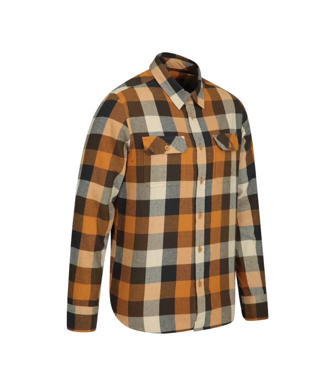 Mens trace flannel long-sleeved shirt rust Mountain Warehouse-3