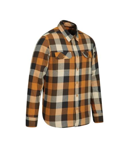 Mens trace flannel long-sleeved shirt rust Mountain Warehouse