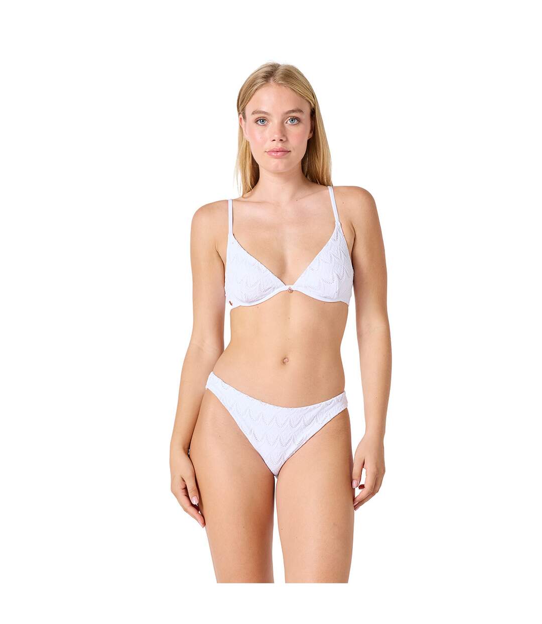 Haut de maillot de bain triangle armaturé blanc Macramé-4