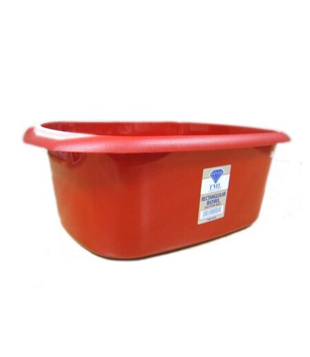 Rectangular plastic bowl 11l glitter red TML