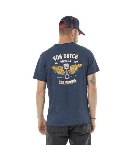 T-shirt homme col V en coton print devant et dos Wings Vondutch