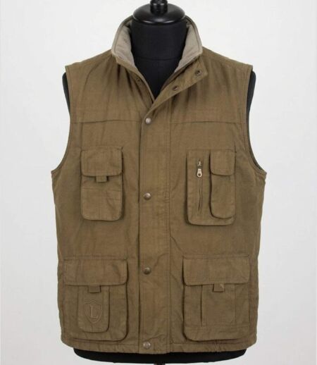LEDERTYS LY0305 — Gilet sans manches marron : tissu déperlant et doublure polaire